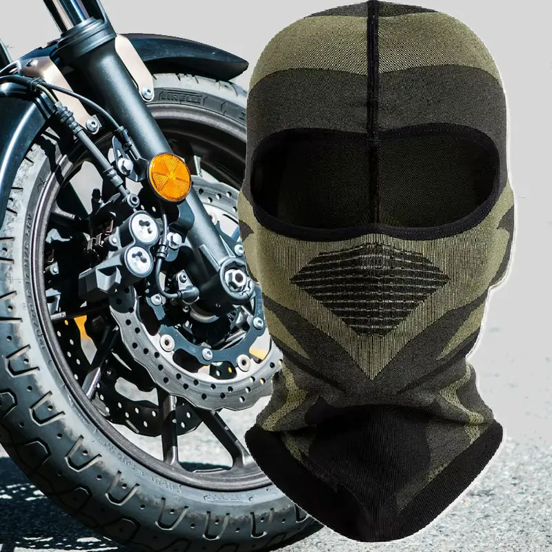 Cagoule Moto bicolore StealthRider - Noire et Verte - www.espacecagoules.com