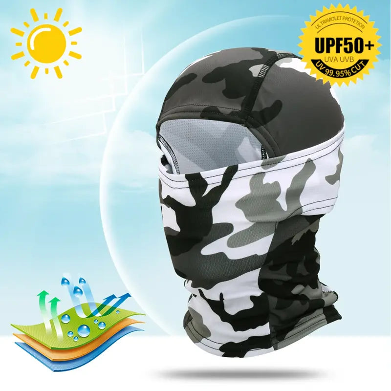 Camouflage Tactical Balaclava Cap Full Face Scarf Mask Army Military Airsoft Paintball Hunting Head Cover Hats Beanies Men Women www.espacecagoules.com