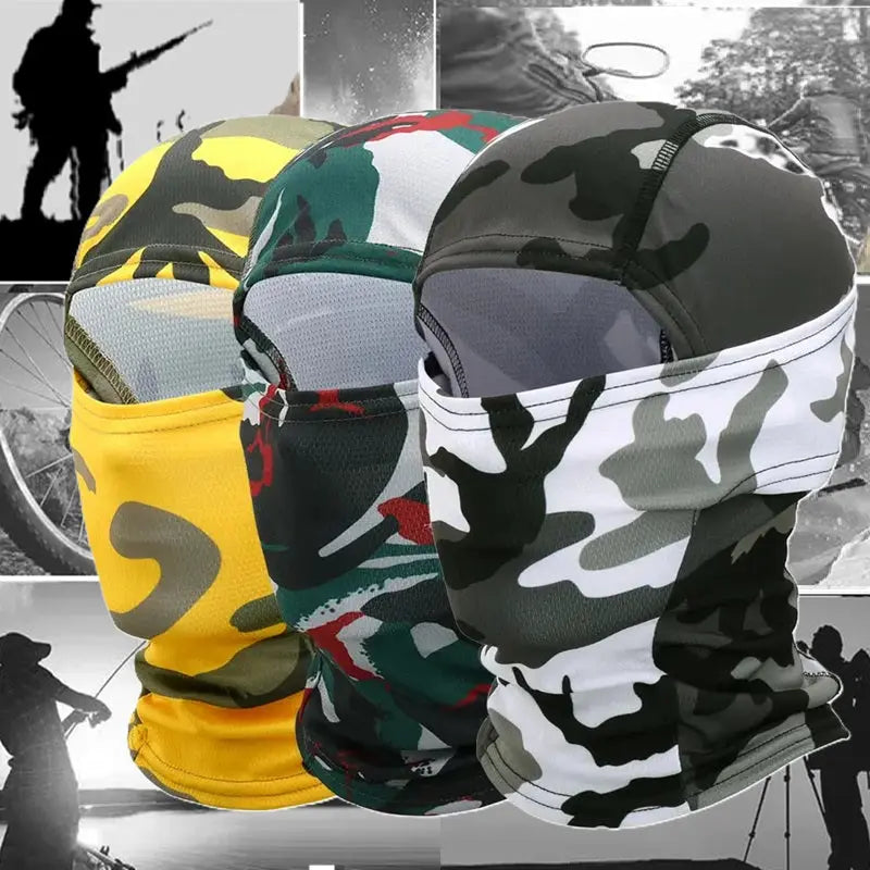 Camouflage Tactical Balaclava Cap Full Face Scarf Mask Army Military Airsoft Paintball Hunting Head Cover Hats Beanies Men Women www.espacecagoules.com