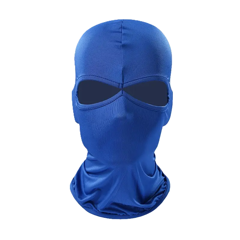 Cagoule moto chouette bleue, avec un tissu léger et une forme moulante pour une protection optimale contre le vent et le froid.