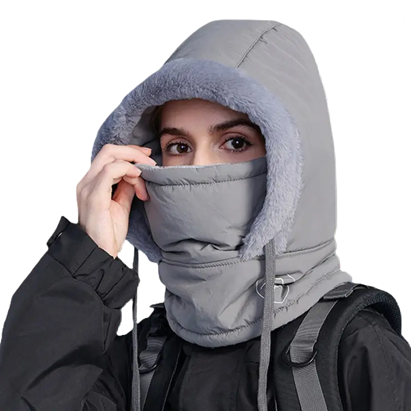 Cagoule ski femme waterproof gris foncé, offrant un design élégant et fonctionnel, parfaite pour les sports d'hiver avec une protection renforcée contre l'humidité.