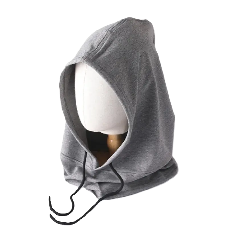 Cagoule streetwear grise avec intérieur chaud et cordons ajustables. Protection optimale contre le froid avec un design élégant et épuré.